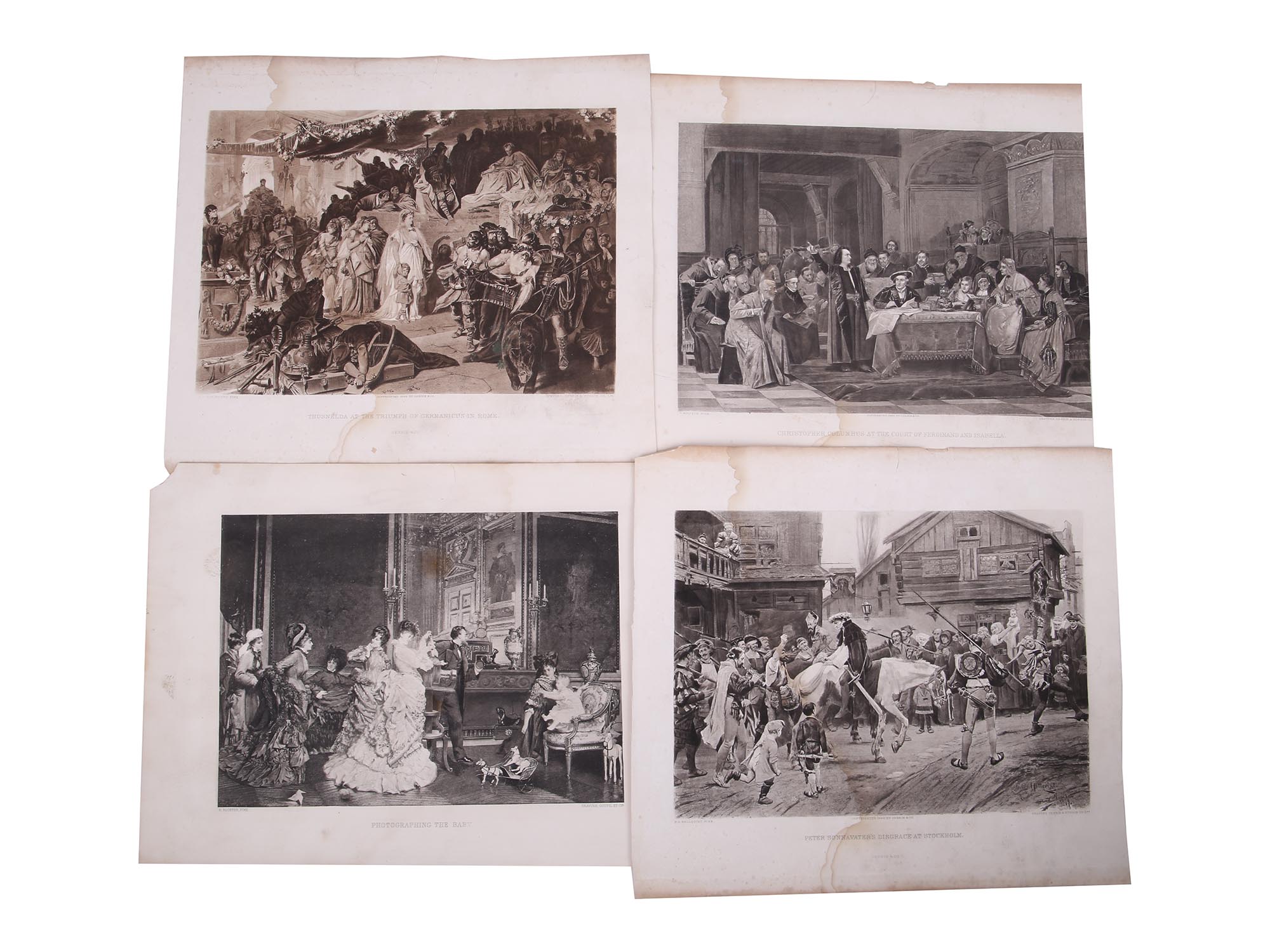 ANTIQUE 19TH CENTURY HISTORICAL ART ETCHINGS PIC-0